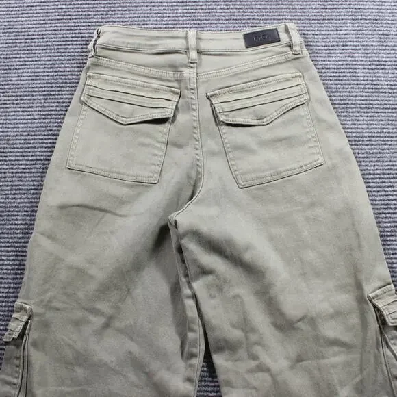 PTCL Cargo Pants Womens 25x32 Sage Wide Leg Utility Pockets Y2K - Picture 5 of 9